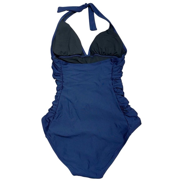 J. Crew Navy One Piece Halter Swimsuit Size 4 - Picture 4 of 12